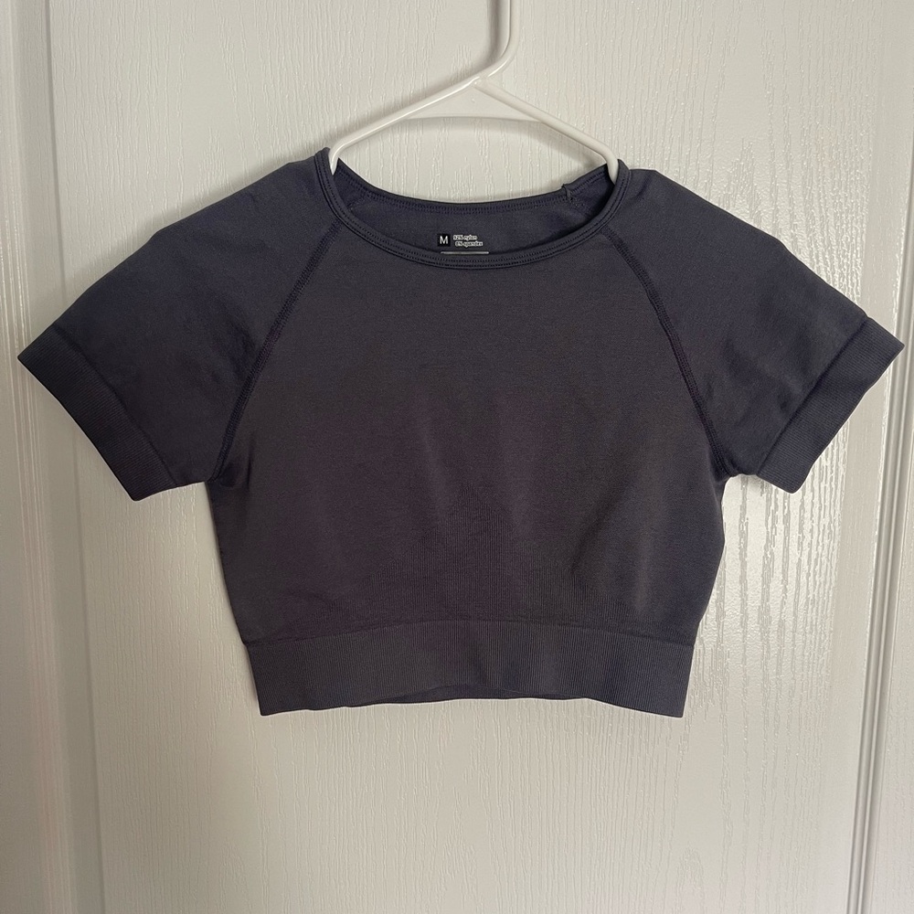 Women's Gray Workout Crop Top